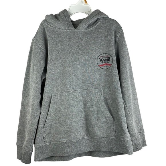 VANS Hooded Sweatshirt Kids Size Small Unisex Gray/Black/Red - Picture 2 of 9